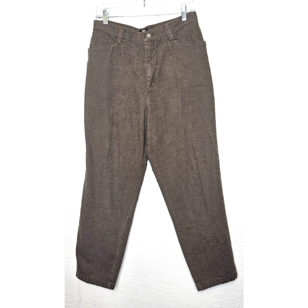 Vintage Lee Pants Womens‎ 14 Brown Straight High Rise Cotton Workwear Granola